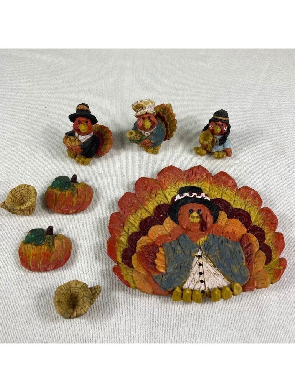 Vintage 1997 Popular Imports Thanksgiving Native Tea Set